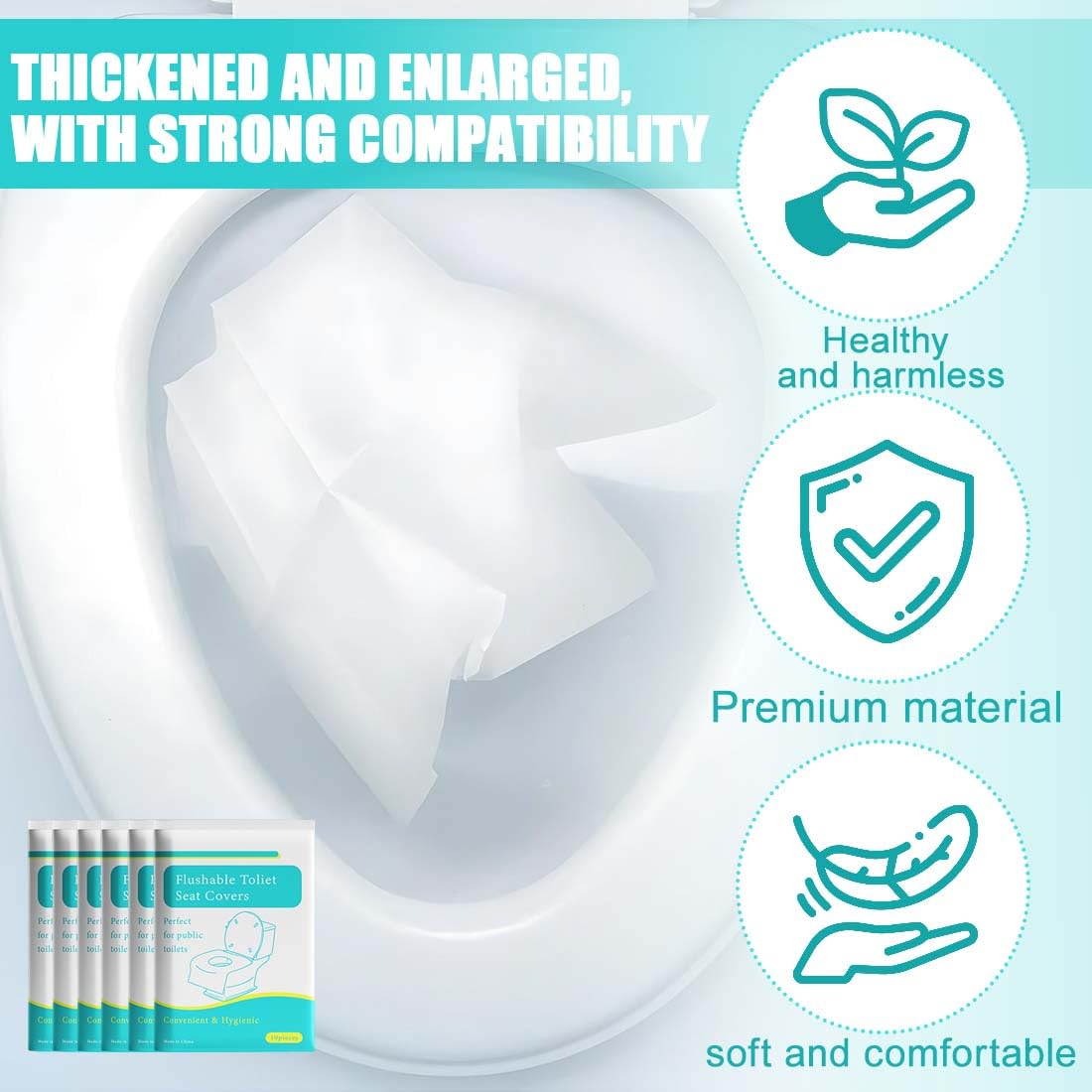 Copriwater Usa E Getta 60 Pezzi Coprisedili Wc Bianchi Biodegradabili Protezione Igienica