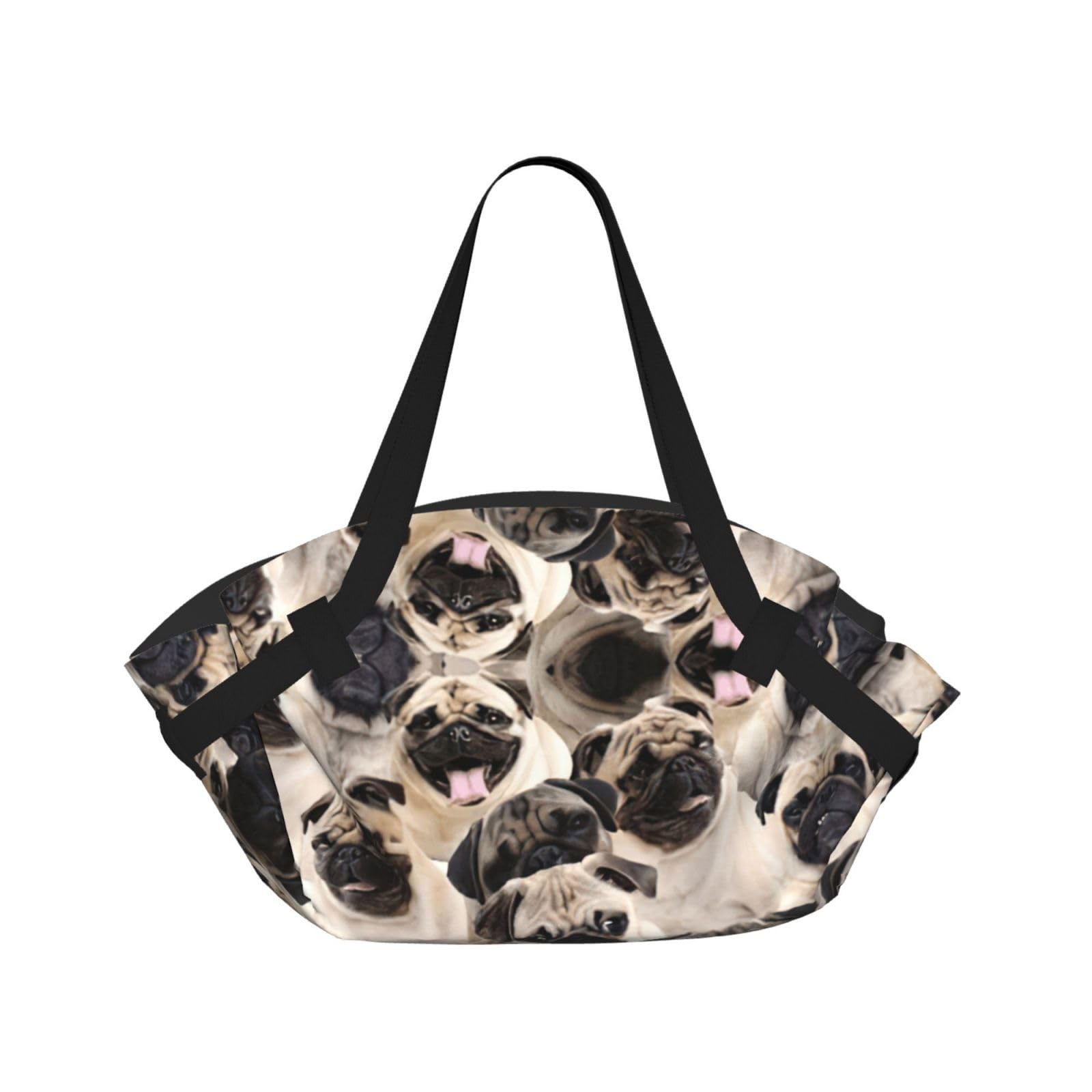 Zcmkjlg DOG 1 Printed 2-in-1 Picnic Mat and Tote Bag, 94cm Round Foldable Blanket for Outdoor Beach Park