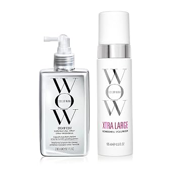 COLOR WOW Long-Lasting Blowout Bundle- Blowouts that last for days| Go big with XTRA LARGE Volumizer and go frizz-free with DREAM COAT anti-frizz spray| heat protection