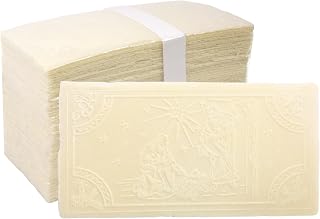 Bulk Traditional Polish White Oplatki Christmas Wafers with Traditional Nativity Design for Wigilia Celebrations, Set of 60
