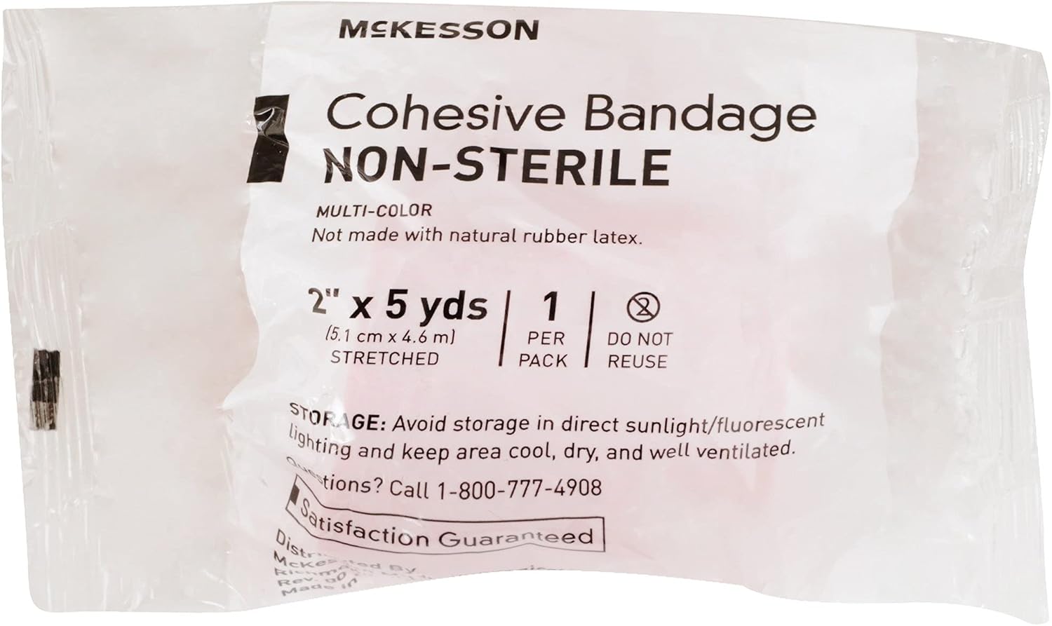 McKesson Elastic Cohesive Bandages, Multi-Color, Non-Sterile, 2 in x 5 yds, 1 Count, 36 Packs, 36 Total