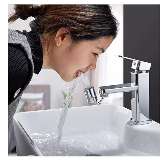OCTOPUSPRIME 720 Degree Rotating Faucet Aerator Splash Filter Faucet Large Flow Water Flow Bathroom Water Saving Faucet Swivel Filter Faucet Splash Prevention Filter Universal Faucet Aerator