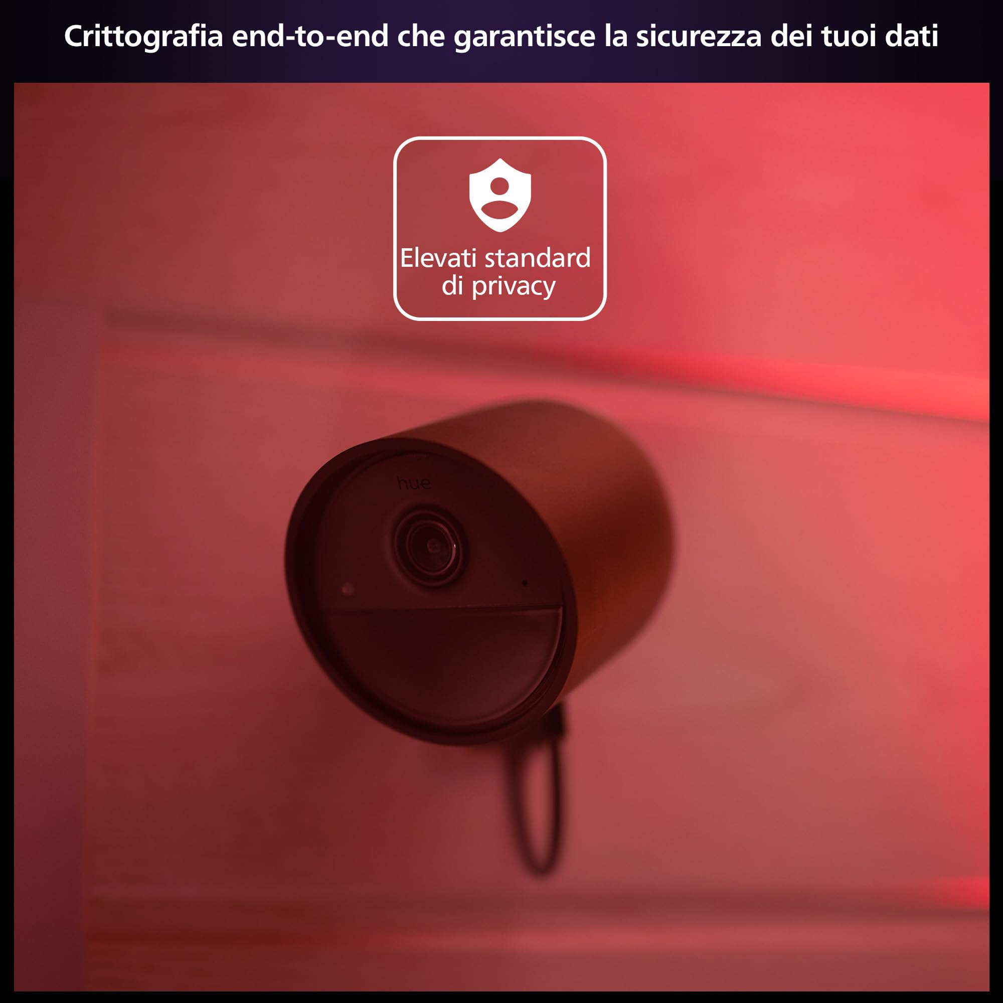 Philips Hue Secure, Telecamera di sicurezza con cavo, Nero