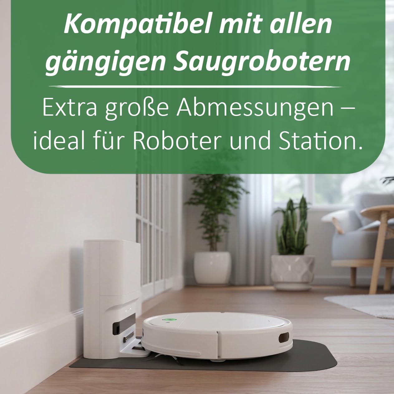 Silikon Unterlage für Staubsaugerroboter & Wischroboter – 52 × 43 cm – Ultra Dünn 1,3 mm – Schutzmatte für Ladestation & Roboter – Schützt Böden vor Nässe