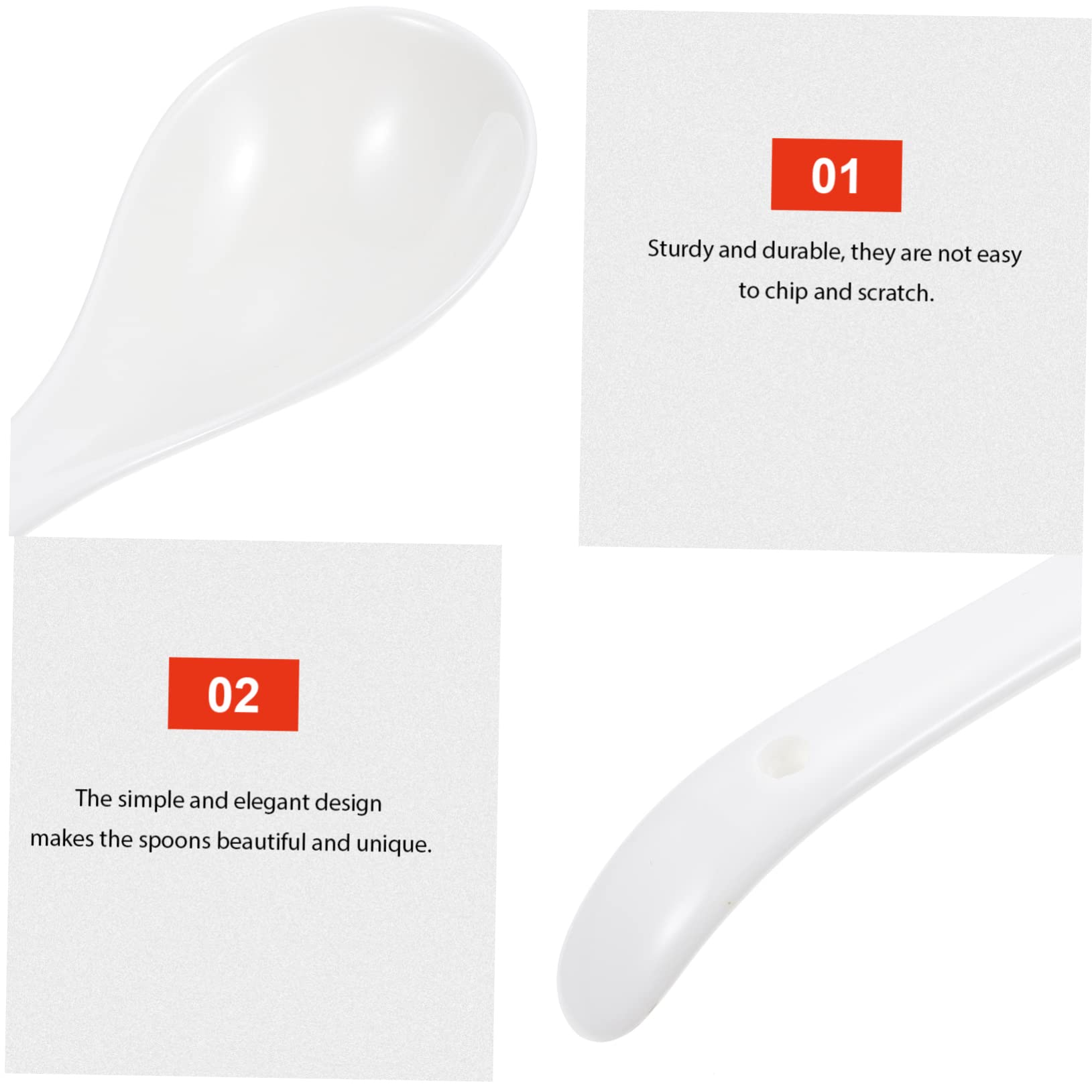 OUNONA 6piezas Cucharas De Para Sopa Diseño Simple y Elegante Para Restaurantes y Uso Doméstico