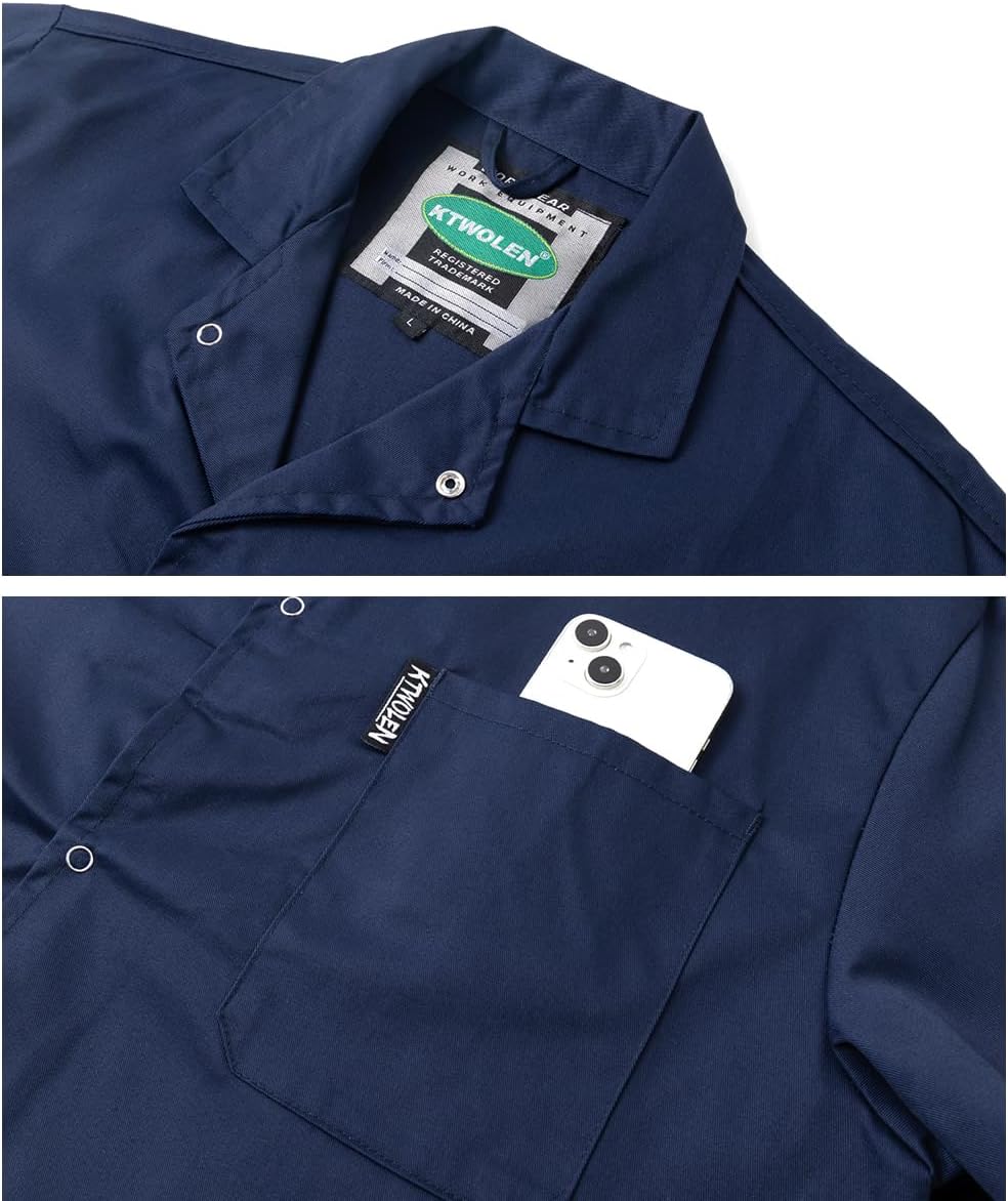 Mens Lab Coat Workshop Long Jacket Mechanics Warehouse Shop Coat
