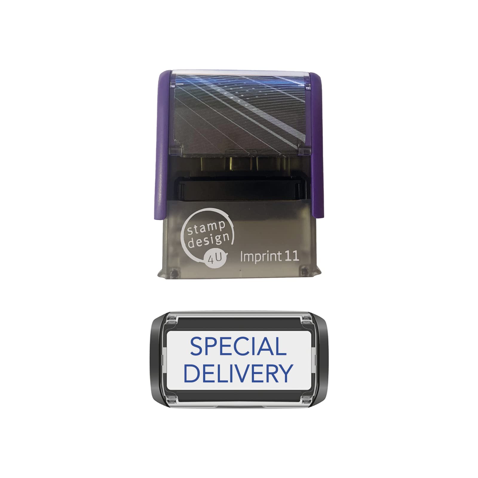 Imprint 11 38 x 14mm - Stock Self-Inking MAILING/DELIVERY Stamp Special DELIVERY Stamp with Blue Ink