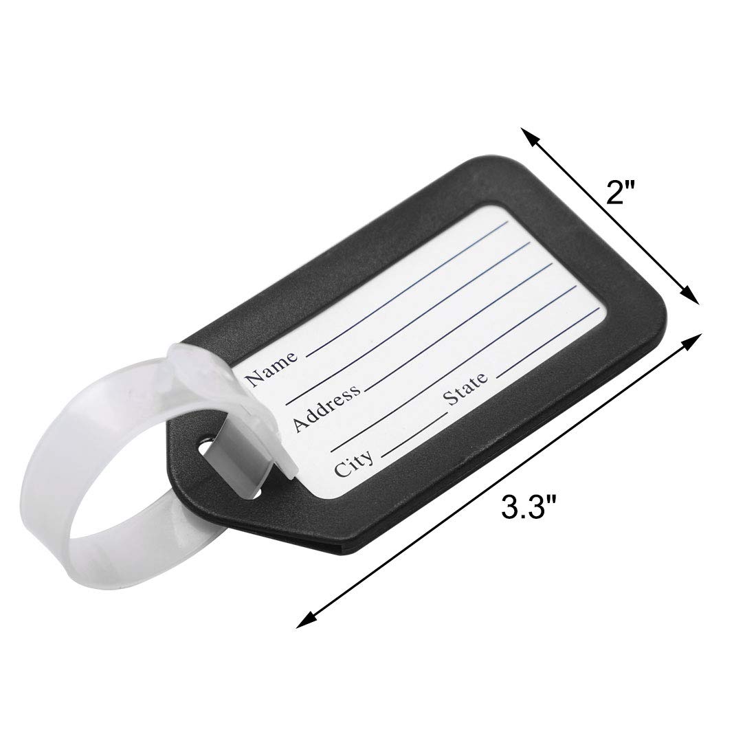 PATIKIL Bagagli Etichetta Anelli 50pz PVC Bagagli Anelli Cinghie Borsa Etichetta Anelli Bagagli Supporti Etichetta Supporti per ID Carta Borse Valigia