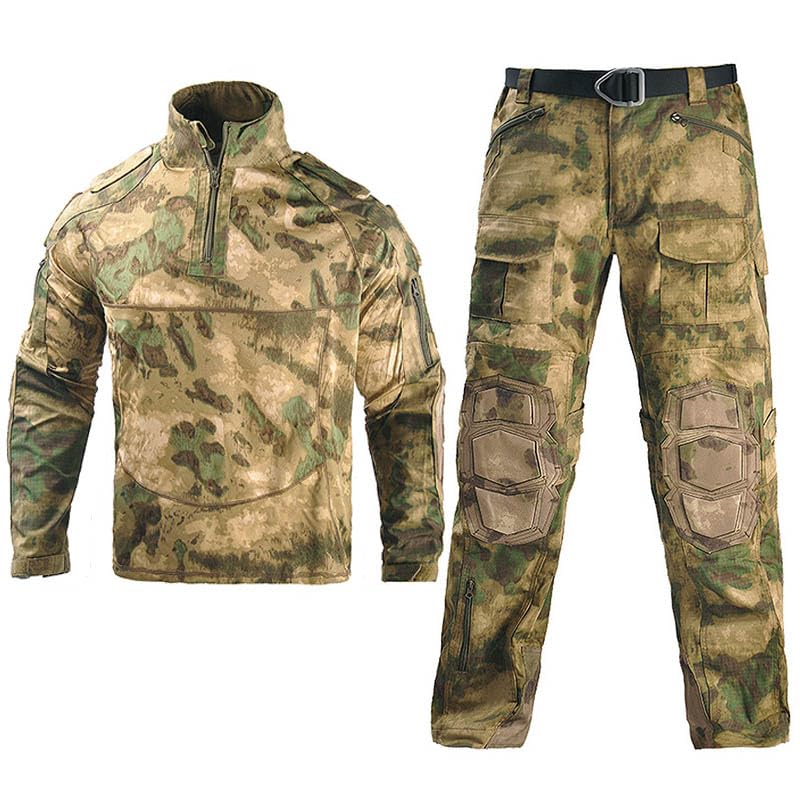 Hunting Shooting Airsoft Gear Sports Shirt Pants Set Battle Uniform Tactical BDU Combat Camouflage Clothing - A-Tacs FG -M