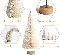 Vista 2 de Árbol de Navidad artificial con 4 tamaños, árbol de Navidad con base de madera para decoración de mesa del hogar, adornos de Navidad, decoraciones