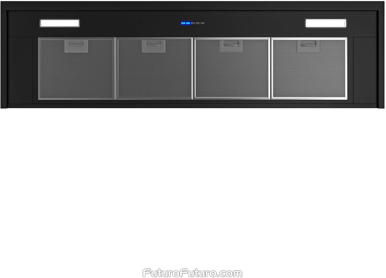 Futuro Futuro Wall-Mount Range Hood 48" 940-CFM | Counter Black | Contemporary Painted Steel Vent Hood | Modern Italian Exhaust Hood | LED, Ultra-Quiet with Blower