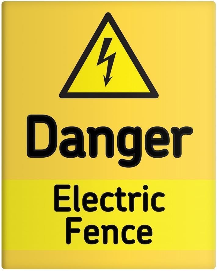 Danger Electric Fence Metal Sign 8"X12"