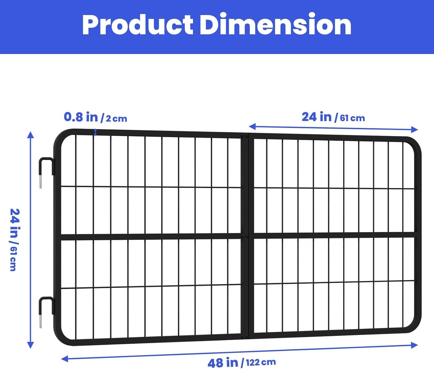 Heavy Duty Horse Stall Door, 48x 24 Horse Stall Gates, Stall Guards for Horse& Horse Shelter Safe, Durable, Easy to Install