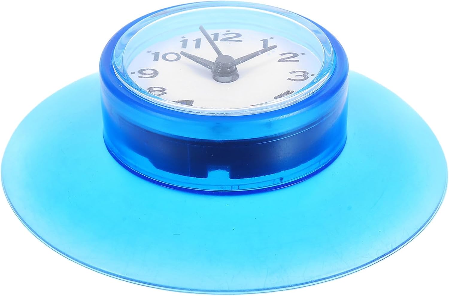 ULTECHNOVO Suction Cup Bathroom Clock Waterproof Plastic Blue for Kitchen