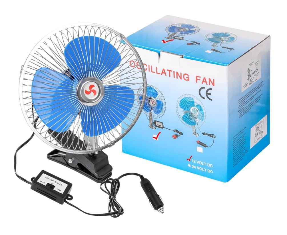 Générique 12V Ventilateur de Refroidissement Oscillant de Voiture À Pince Allume Cigare