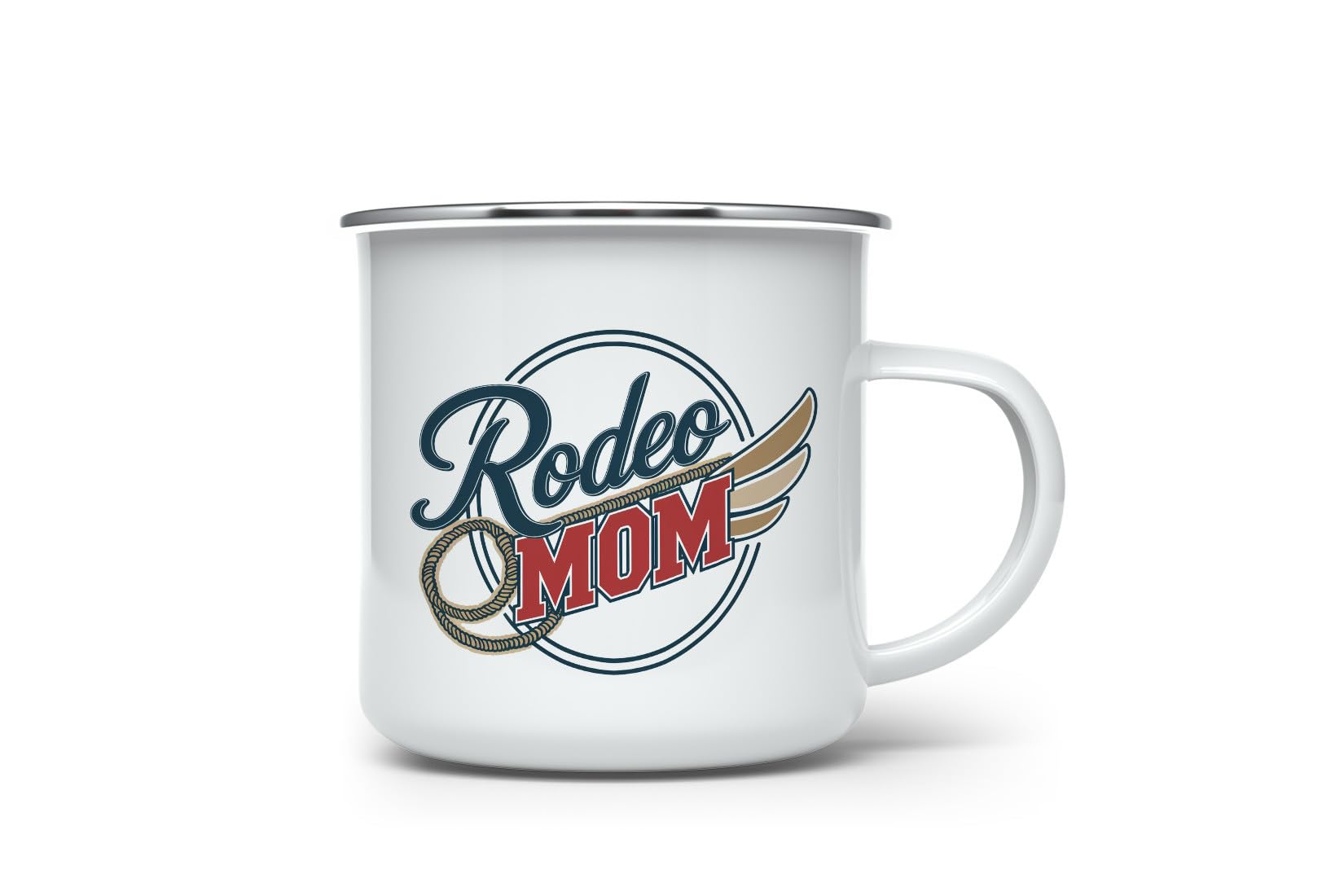 MAXIKIWI - Durable Enamel Coffee or Tea Camping Mug for Indoor Outdoor Use - Western Cowboy - 350ml