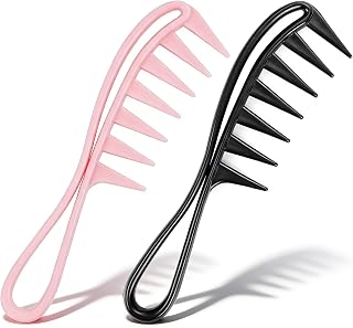 2Pcs Large Wide Tooth Comb Curl Wavy Combs, Durable Comb Hairstyle Tool | Professional Hair Care, Anti-Static, Hair Styling Accessories, for Long Curly Wet Wavy, Thick Thin, Women Men, Styling