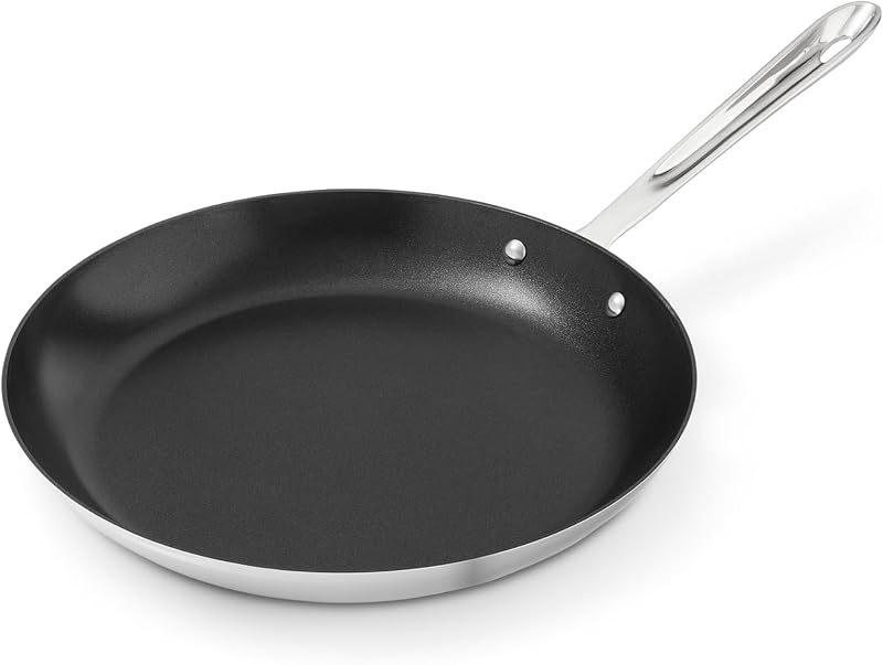 D3 Pro Nonstick Stainless Steel 11" Crepe Pan, Made in the USA | The Original Bonded Professional Cookware, Nonstick Crepe Pan, Induction Compatible, Oven Safe up to 600F