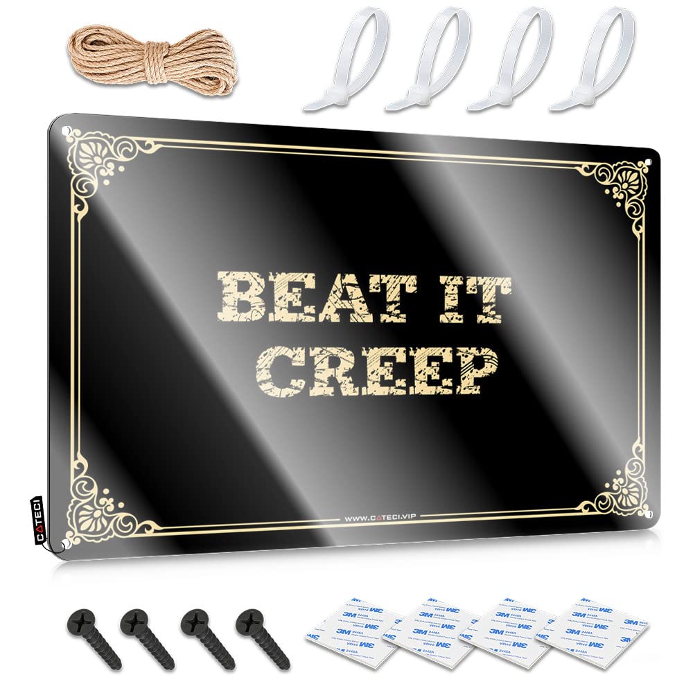 MWFKKADDB Metal Sign Decor Vintage Beat It Creep Tin Sign Funny House Decor Office Tin Sign(30X40CM)