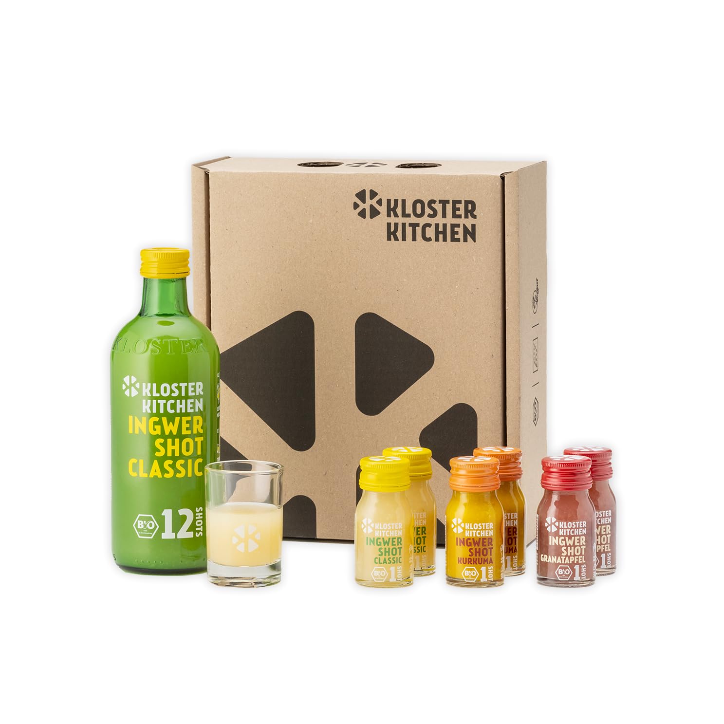 Kloster Kitchen Organiczny zestaw degustacyjny imbiru + 6 x 30 ml z autentycznymi kawałkami, zestaw prezentowy imbirowy, wegański