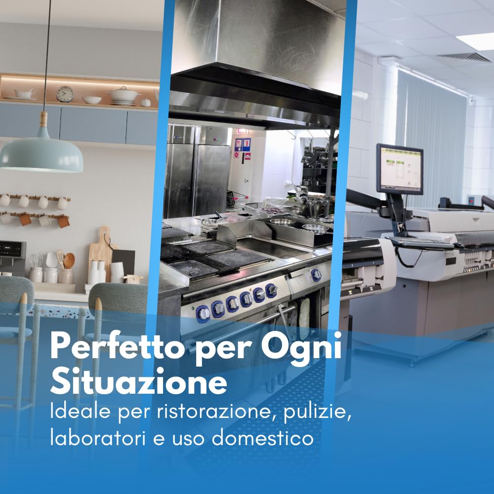 GM Grembiule Monouso in LDPE Bianco 110×70 cm, Impermeabile, Superficie Goffrata, Latex Free, per Cucina e Uso Professionale