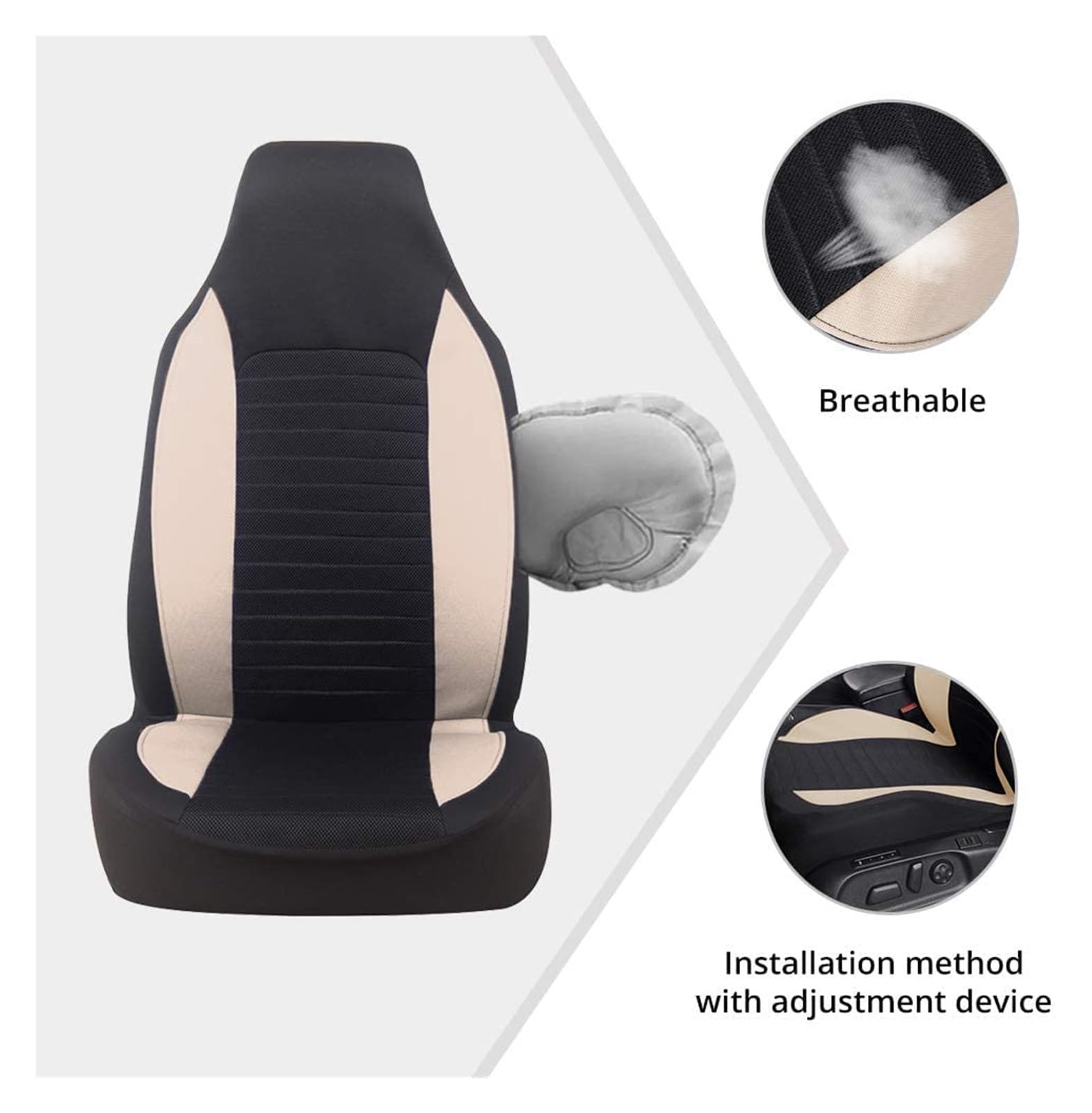 thumbnail: Autostoelhoes Zwart – Universele Kuipstoelhoes Hoge Rugleuning, 1 Stuk, Voor Toyota Aygo 2007 En Meeste Auto's