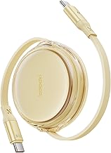 toocki USB C Cable 100W, Cabo USB C to USB C Retractable Type C Fast Charging Preset to 4 Levels of Length for iPhone 17/16 Pro Max/15 Plus, MacBook, iPad Pro, Samsung S24/S23+ (Yellow)