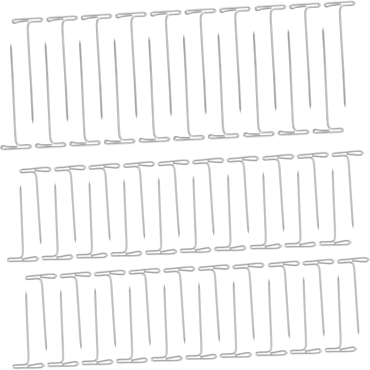NUOBESTY 150pcs T-pins Set Stainless Steel for Wig Making Needle Thread Kit Hair Needle and Thread Kit Sewing Blocking and Knitting Plastic Box Included