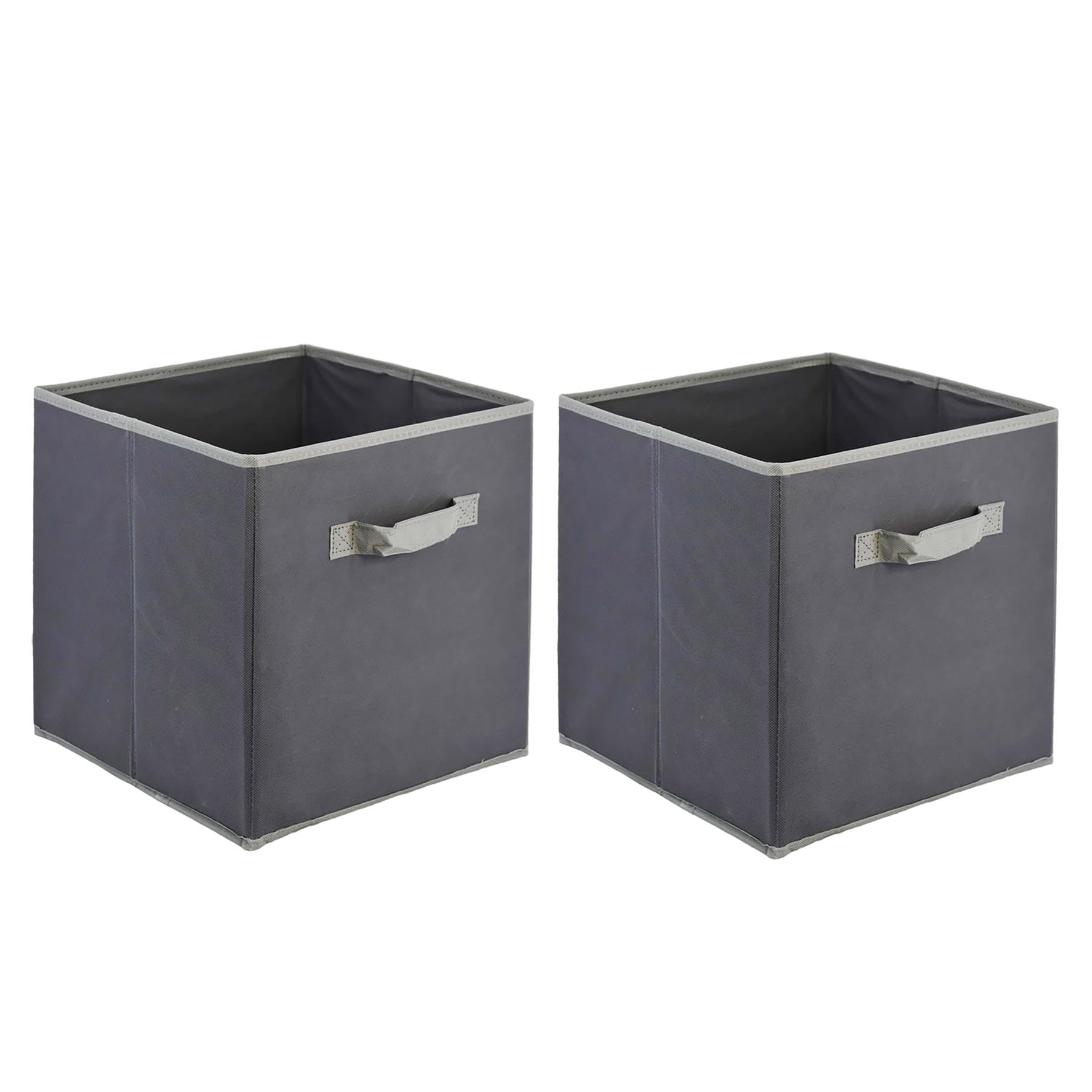 Geezy Fabric Foldable Storage Boxes Set Of 2 Collapsible Square Canvas Cubes Box Toys from B&Q