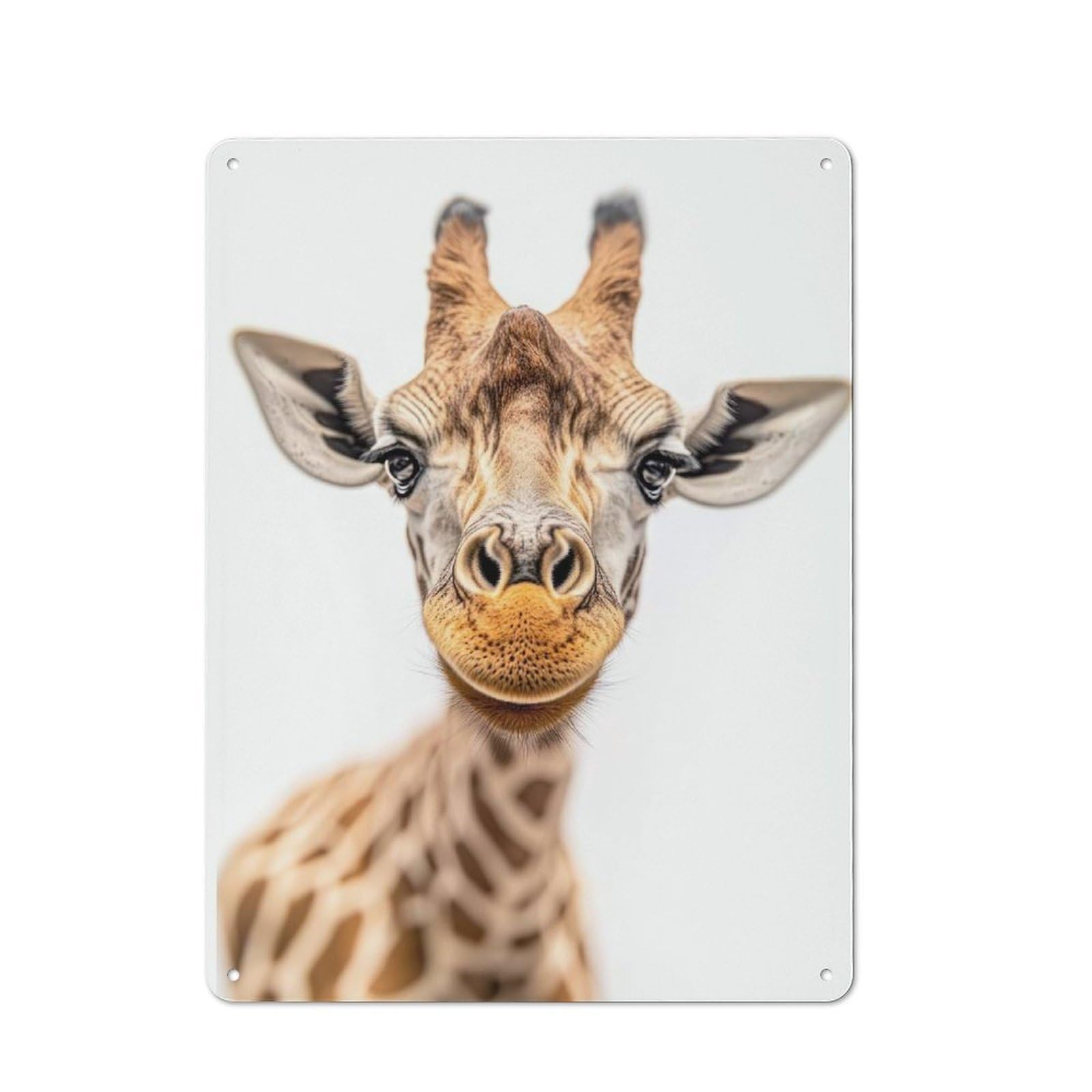 Junmoney Giraffe Close-Up Metal Plaque 40X30cm With For Garage Wall, Vintage Decor, Autumn Home Decor For Collectors Of Metal Signs