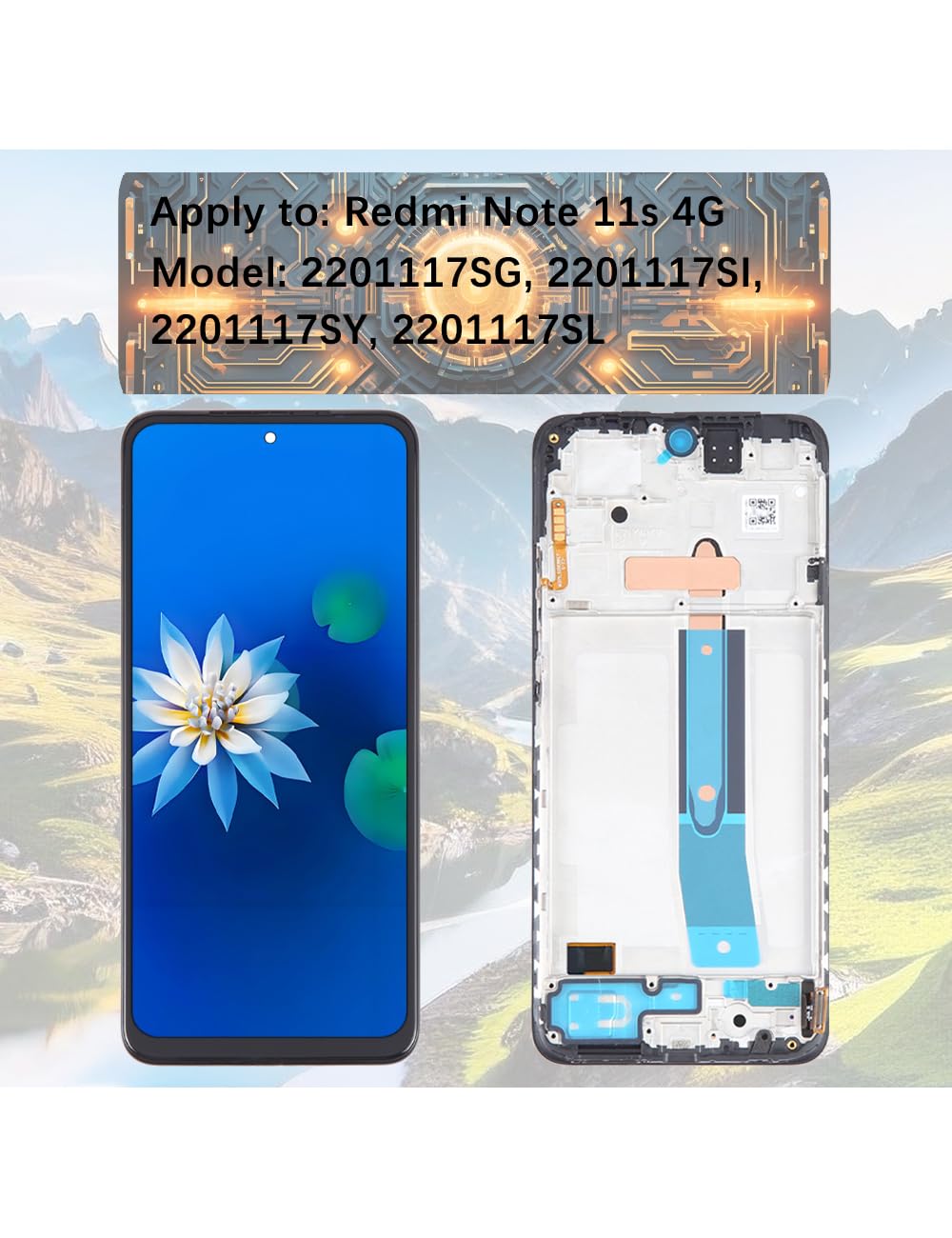 H&LYCYJ Display Schermo per Xiaomi Redmi Note 11s 4G TFT 2201117SG 2201117SI 2201117SY 2201117SL LCD Schermo di Ricambio Kit di Assemblaggio con Telaio