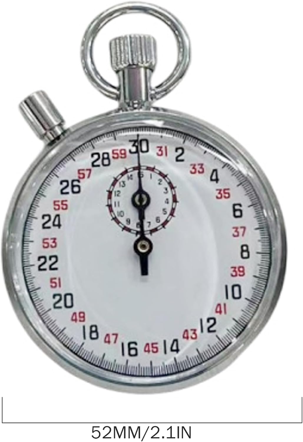 30 Second Stainless Steel Mechanical Stopwatch, Analog Stop Watch Timer for Sports, Racing, Swimming, Physics Experiments, Equipment