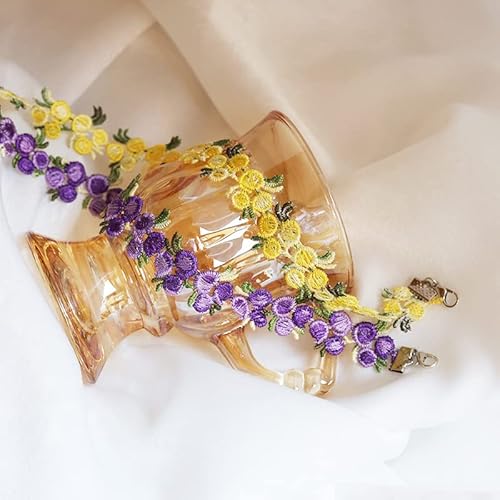 Yomlry Flower Lace Choker Necklace, Muti-Color Velvet Choker Necklace Set, Daisy Flower Leaf Necklace Adjustable Choker Necklace For Women And Girls-10Pcs #TOP3