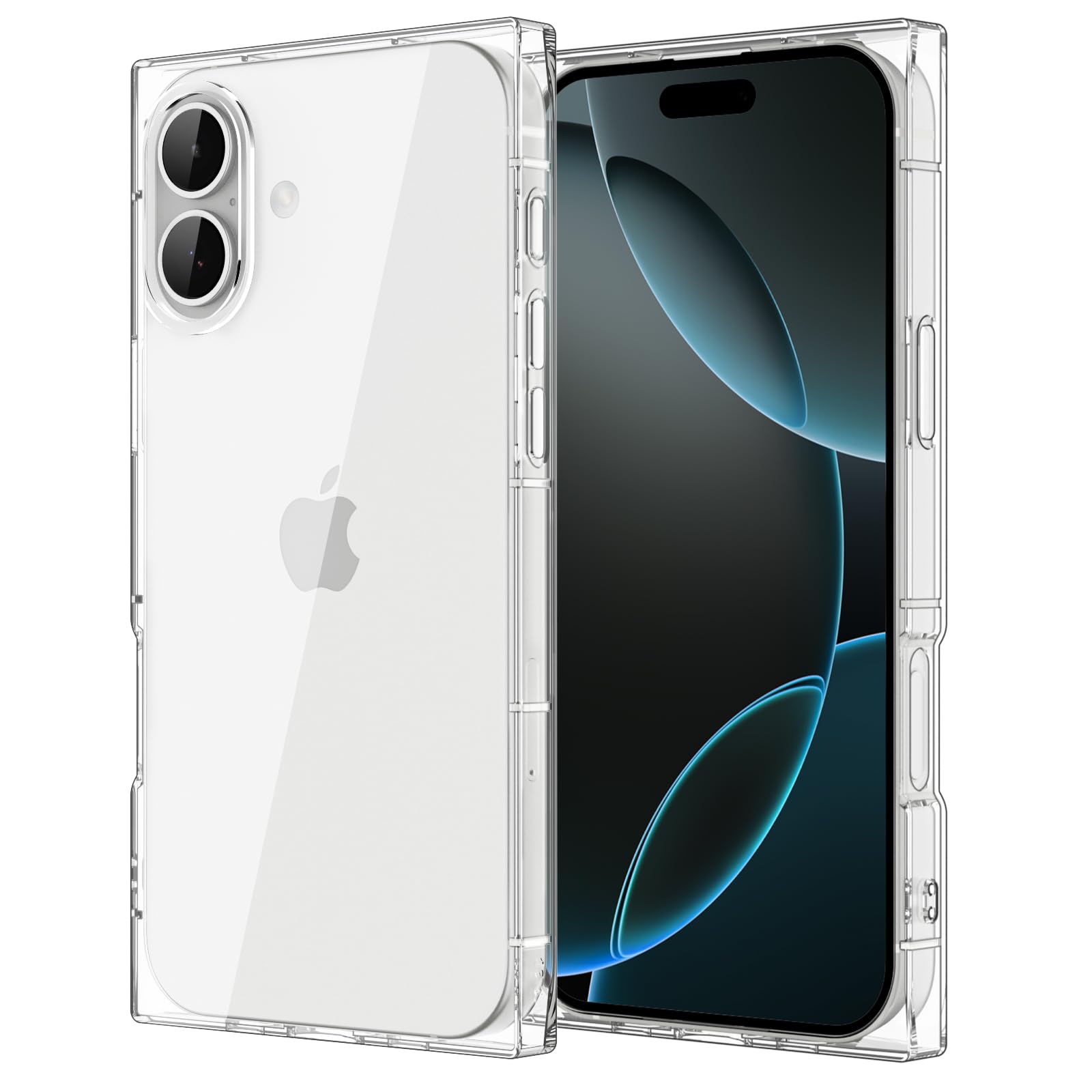 ANHONG Clear Rectangle Edge Case Compatible with iPhone 16 Plus 6.7 inch 2024, Transparent Protective Phone Case Enhanced Corners TPU Cushion,
