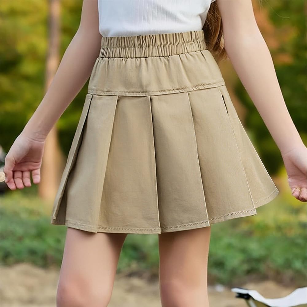 Falda plisada para niñas, cintura elástica, minifalda escolar