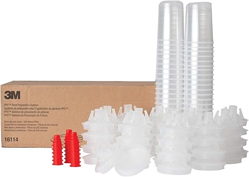 3M PPS (serie original) Kit de tapas y forros para pistola de pintura, 16114, Mini, filtro de 6 onzas, 200 micrones, uso con pistola de pintura para