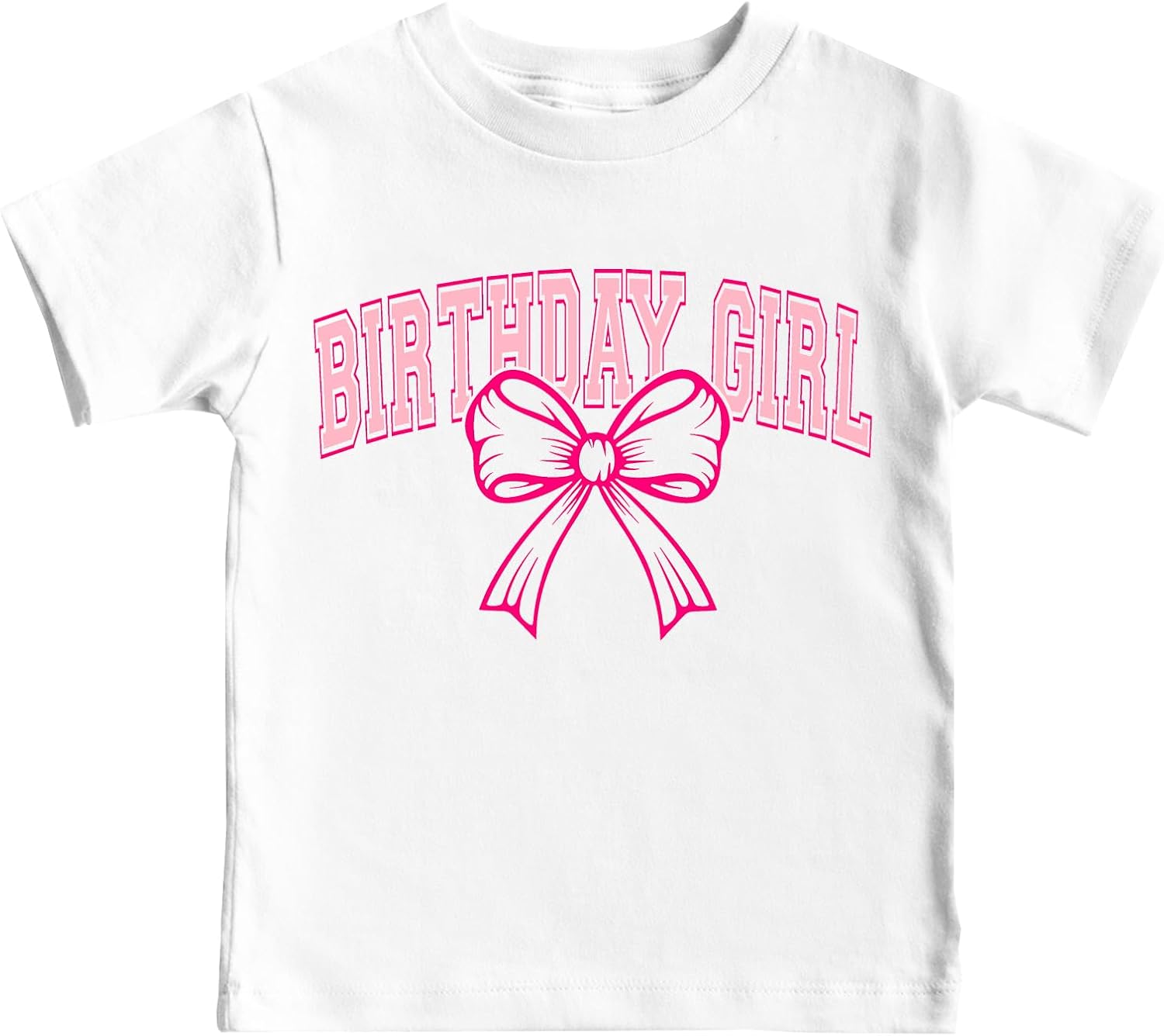 Kids Birthday Girl Shirt 3-8 Years Toddler Coquette Bow T-Shirt Girl Birthday Outfit