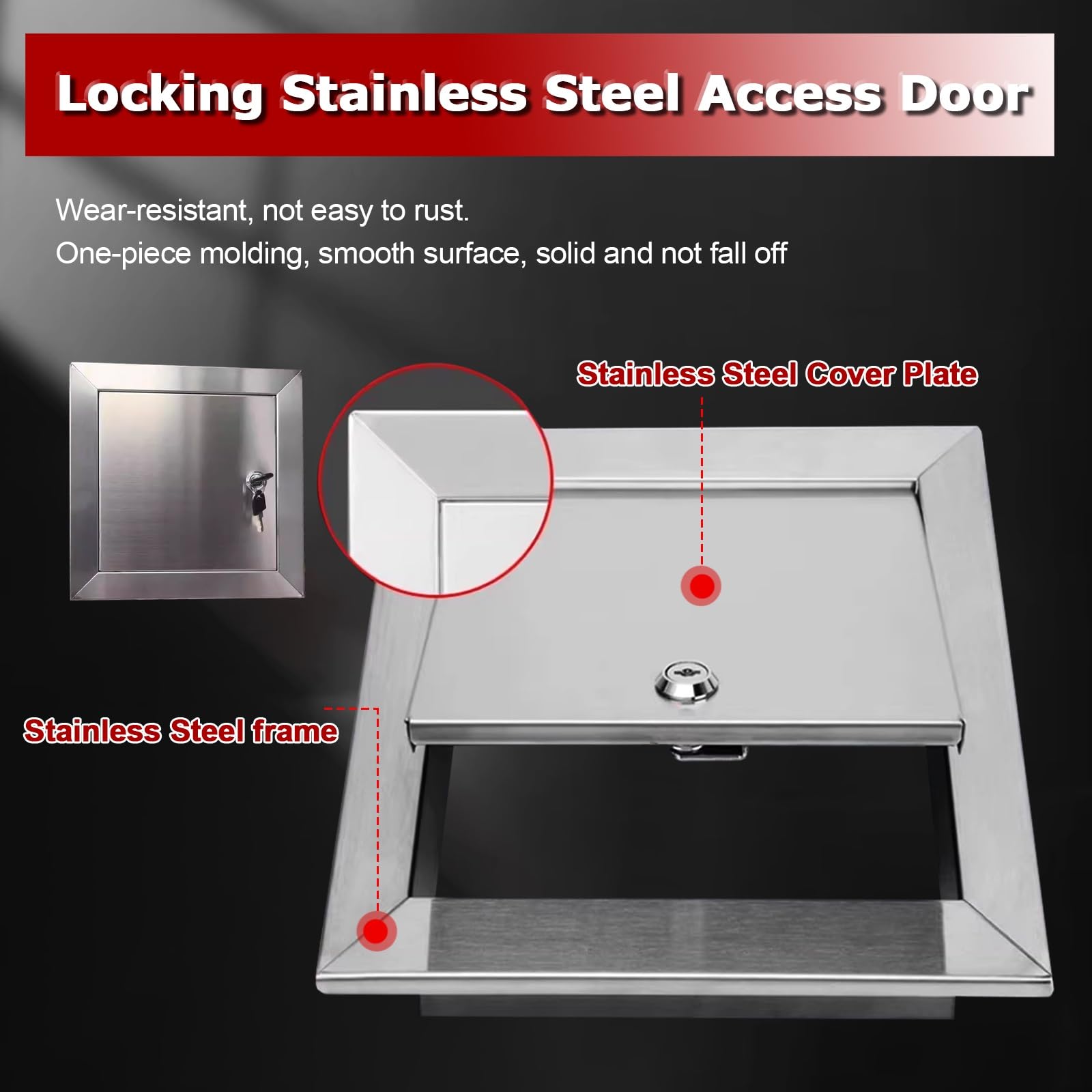 Panel de acceso de metal impermeable para pared y techo, cubierta decorativa para baño y oficina, ideal para reparación de aire acondicionado, puerta de acceso, diseño elegante, fácil instalación