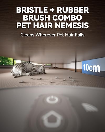 Miniatura 5 de Combo robot de aspiración y trapeador, estación de autovaciado para 70 días, limpiador con navegación LiDAR, mapeo inteligente y succión máxima de