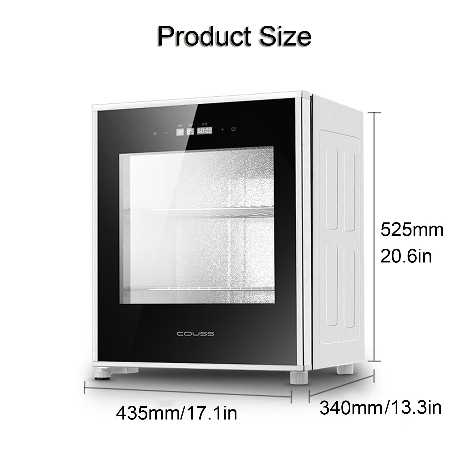 Caja a prueba de pan de 40 L, a prueba de pan de yogur de cocina con temperatura ajustable, a prueba de masa eléctrica extraíble, control de sincronización y humedad para fermentación uniforme (negro 6