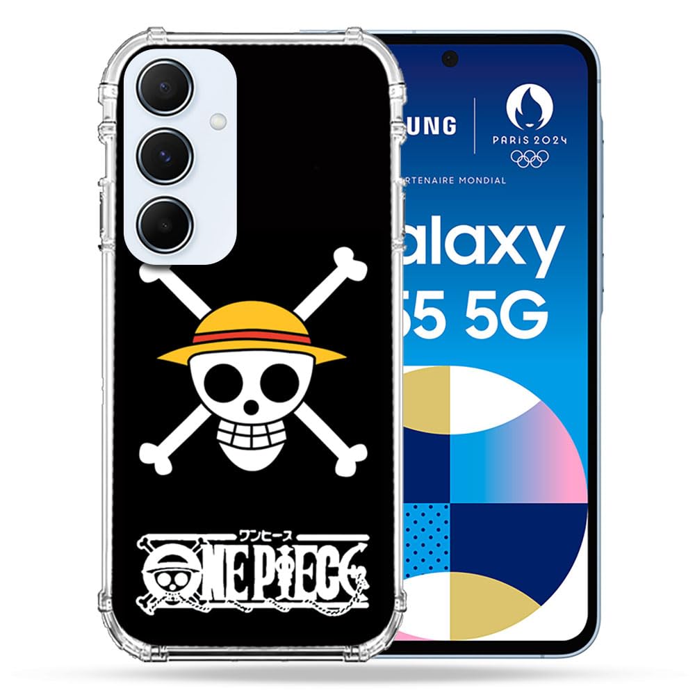 Cokitec Reinforced Case for Samsung Galaxy A55 5G Manga One Piece Skull Design