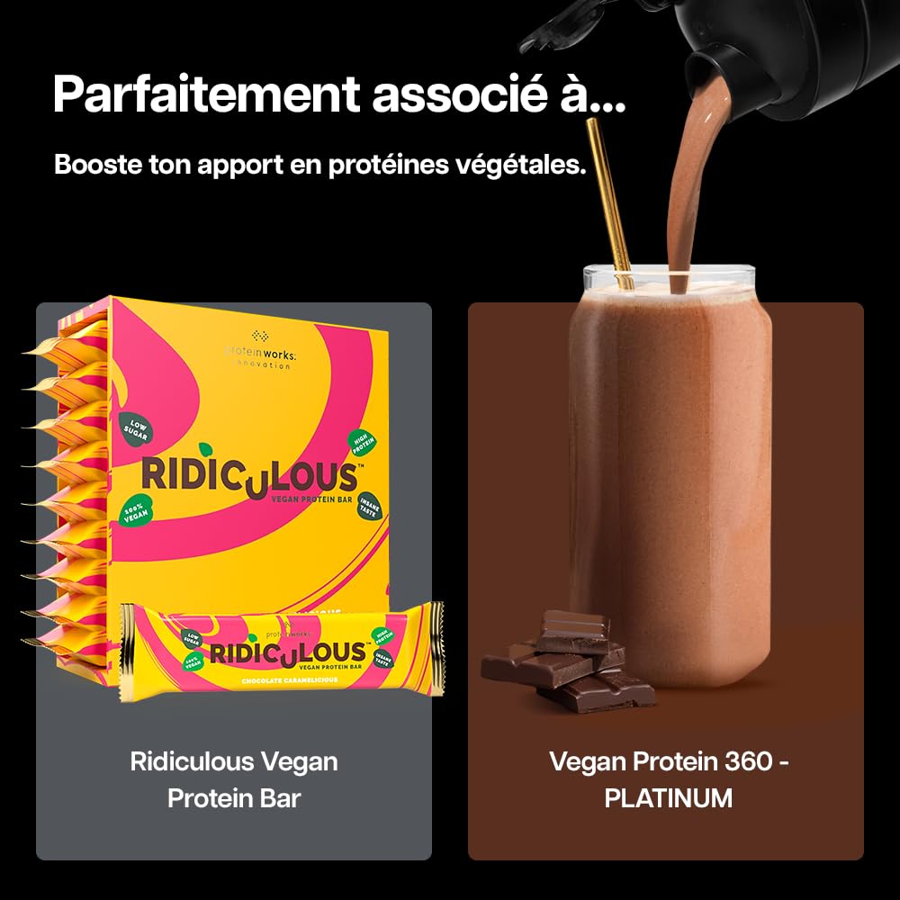 Protein Works | Vegan Protein 360 – PLATINUM Innovation, Poudre Protéine Vegan Premium, Shake Protéiné Végétal, Vitamines & Minéraux Essentiels, Faible Sucre, Chocolat Onctueux, 28 Portions, 1kg