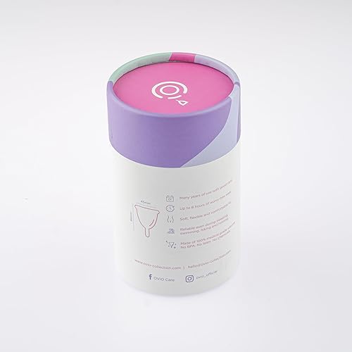 Miniatura 3 de OVIO Copa menstrual – Taza reutilizable suave y flexible de silicona 100% de grado médico con bolsa de viaje – sin fugas y fiable