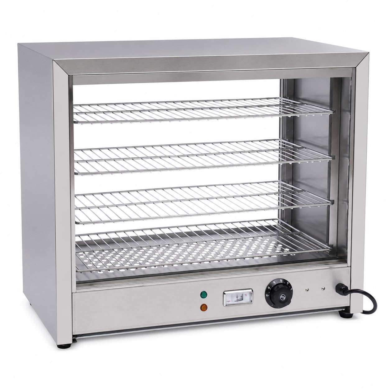 SHZICMY Vitrina para mantener el calor con iluminación, 4 pisos, calentador de alimentos, 800 W, 30-85 °C