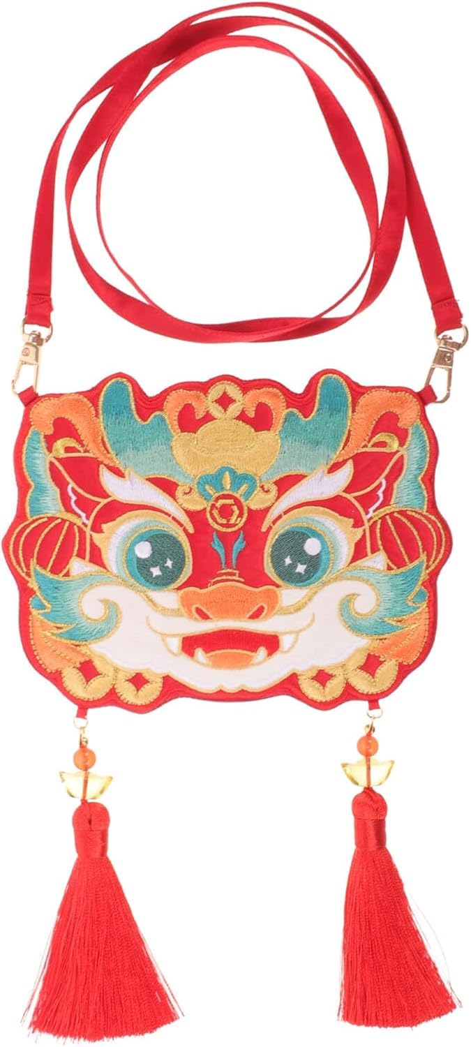 WTQZFRNSB Embroidered Dragon Crossbody Bag for Women Traditional Chinese Style Cute Purse with Delicate Embroidery Sling Bag for Daily Use Festivals for Dragon Year Celebrations/7076