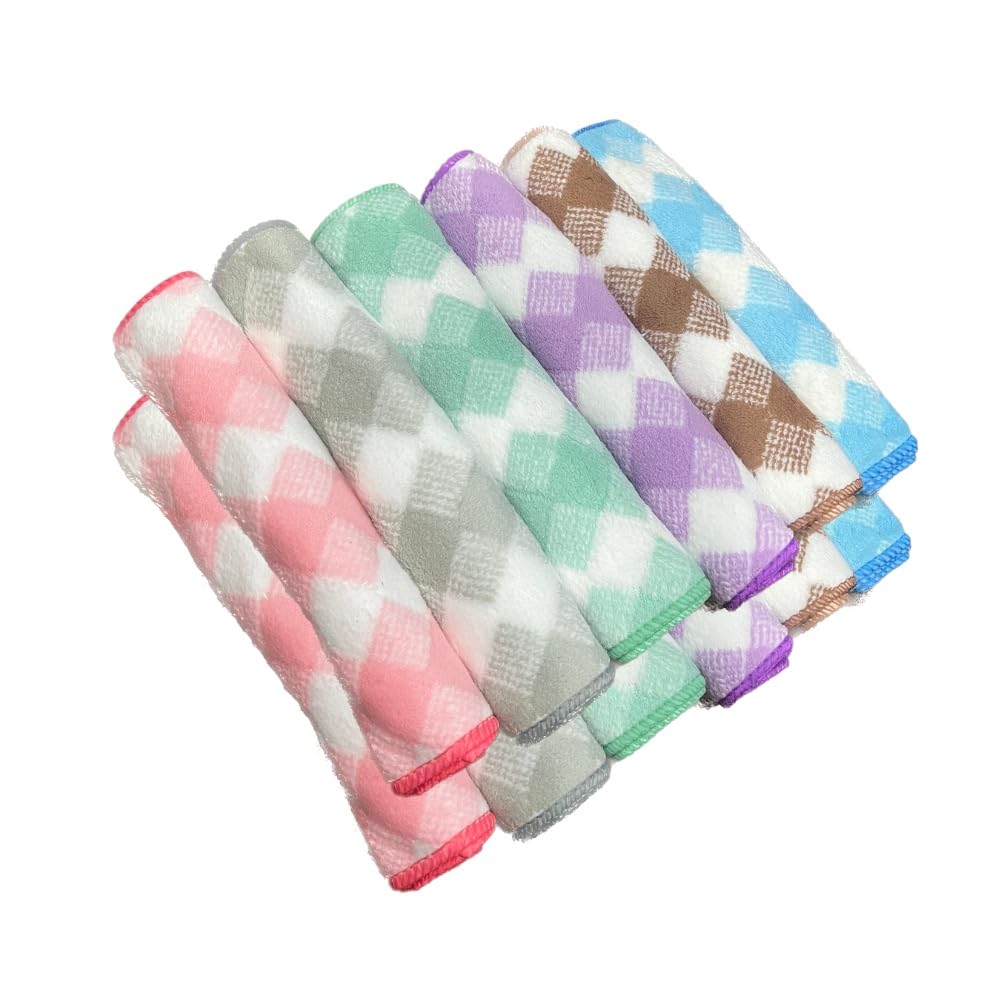 Soft Cotton Handkerchief Set for Kids, Women & Girls | Cute Printed Face Towels | Double Layer | School Use | Set of 6 & 12 (11"x11") Multicolor-image-11