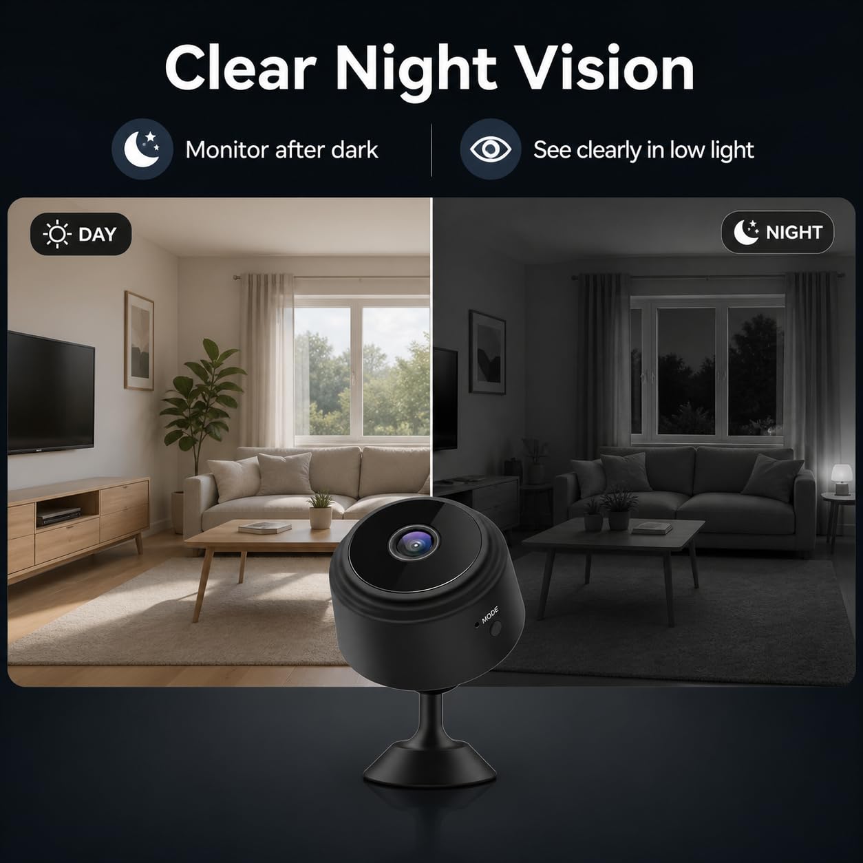 ELEFOCUS Cámara oculta, mini cámara espía inalámbrica 2K para seguridad del hogar, cámaras Espias Ocultas, cámara secreta WiFi para mascotas/bebé, pequeña cámara de niñera interior con visión nocturna
