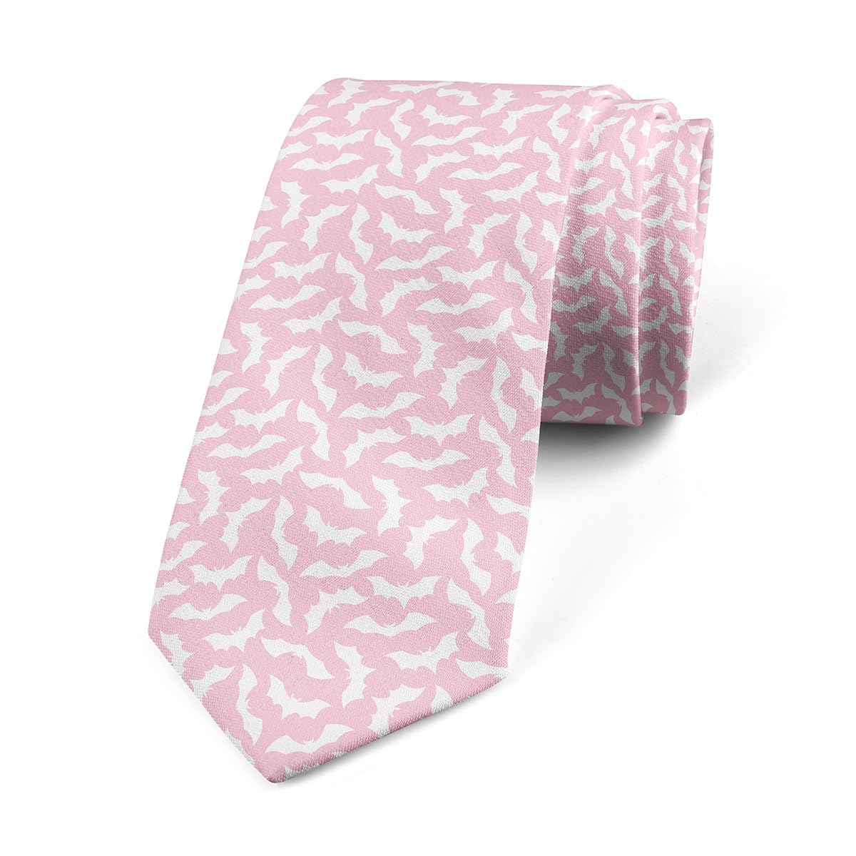Zerosevenee Men's Black Pink Cute Bat Ties 145X8cm Pink Halloween Funny Ties For Gift Trick Or Treat Novelty Neckties Sham