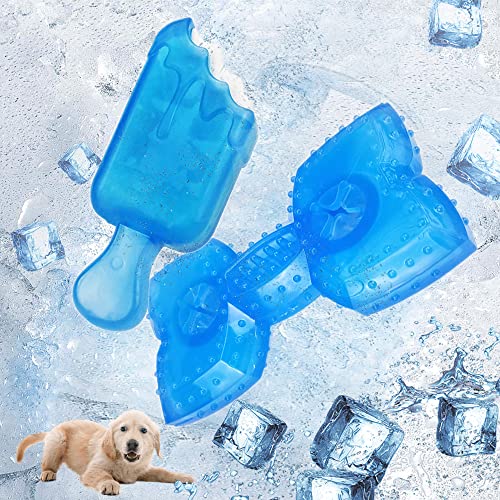Image of Puppy Chew Toys for Teething, Pack of 2 Freezable Dog Toys, Puppy Teething, Interactive Treat Dispensing, Dog Toys for Small, Medium and Large Breeds, Durable and Safe