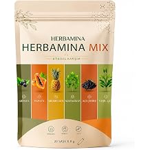 Herbamina Mixed Herbal Tea Powder 20 Sachets 8g x 20 - Natural Herbal Blend - Instant Dissolvable Botanical Tea - 160g Total